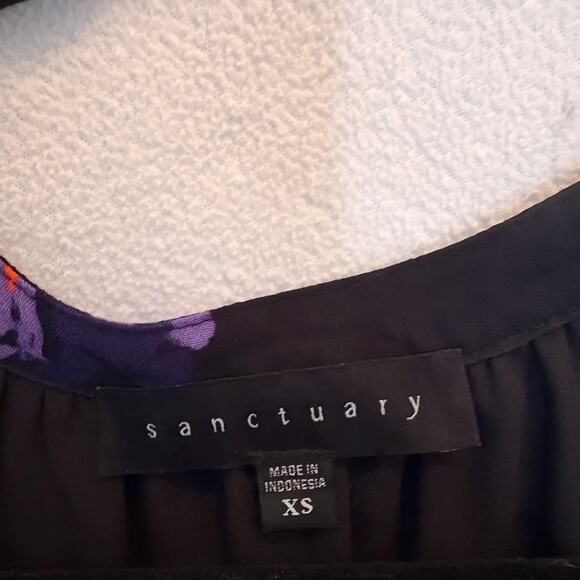 Sanctuary Floral Cold-Shoulder Blouse – Black/Purple (XS) - Picture 2 of 6